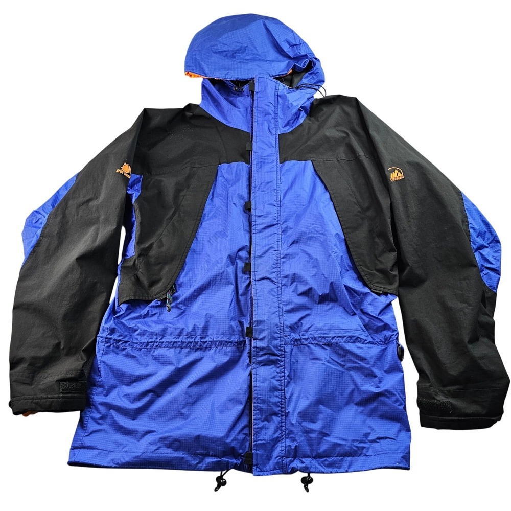 Colorado Gore-Tex Jacket Mens XL Blue Black Waterproof Long Sleeve Hooded Zip-Up